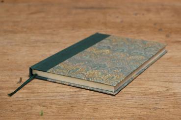 Notebook A5 with green marbled paper from Italy